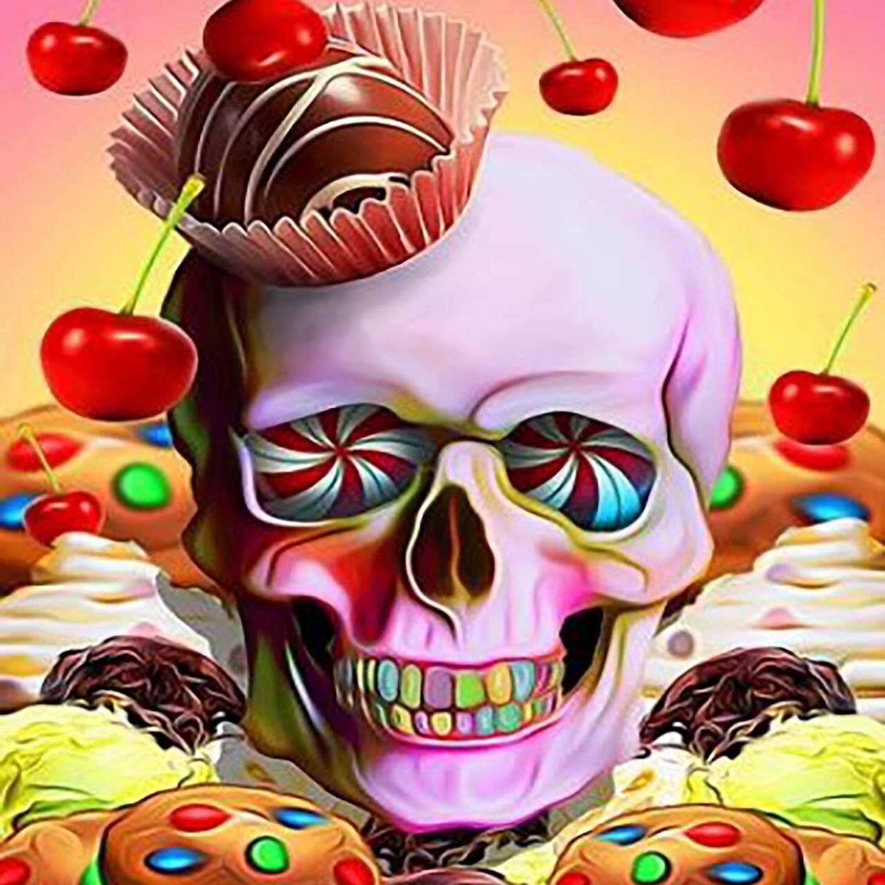 Sparkly Selections Candy Skull Diamond Painting Kit, Round Diamonds